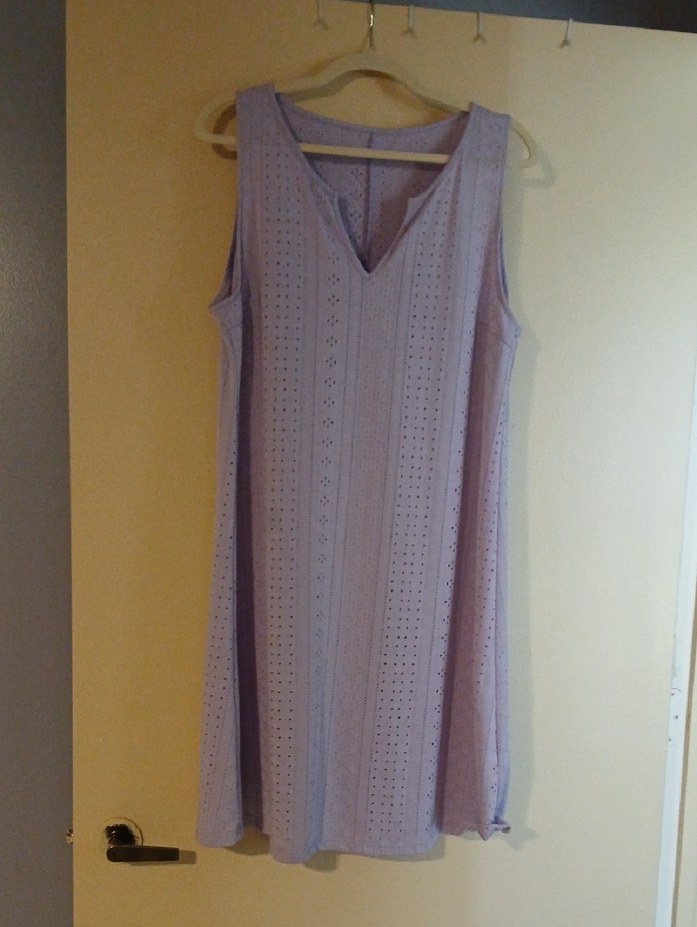 Lavender Eyelet Sleeveless Swim Coverup Dress